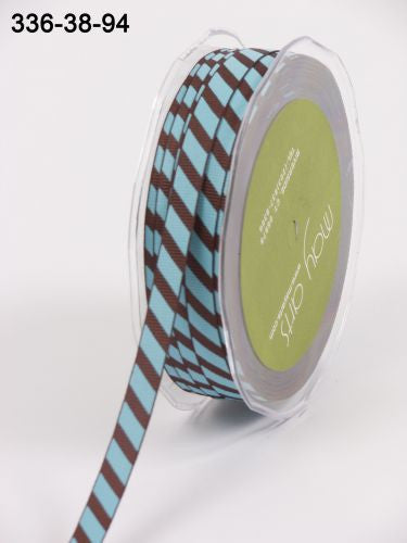 May Arts 1/4" DIAGONAL STRIPE Ribbon 1 yard yd - Scrapbook Kyandyland