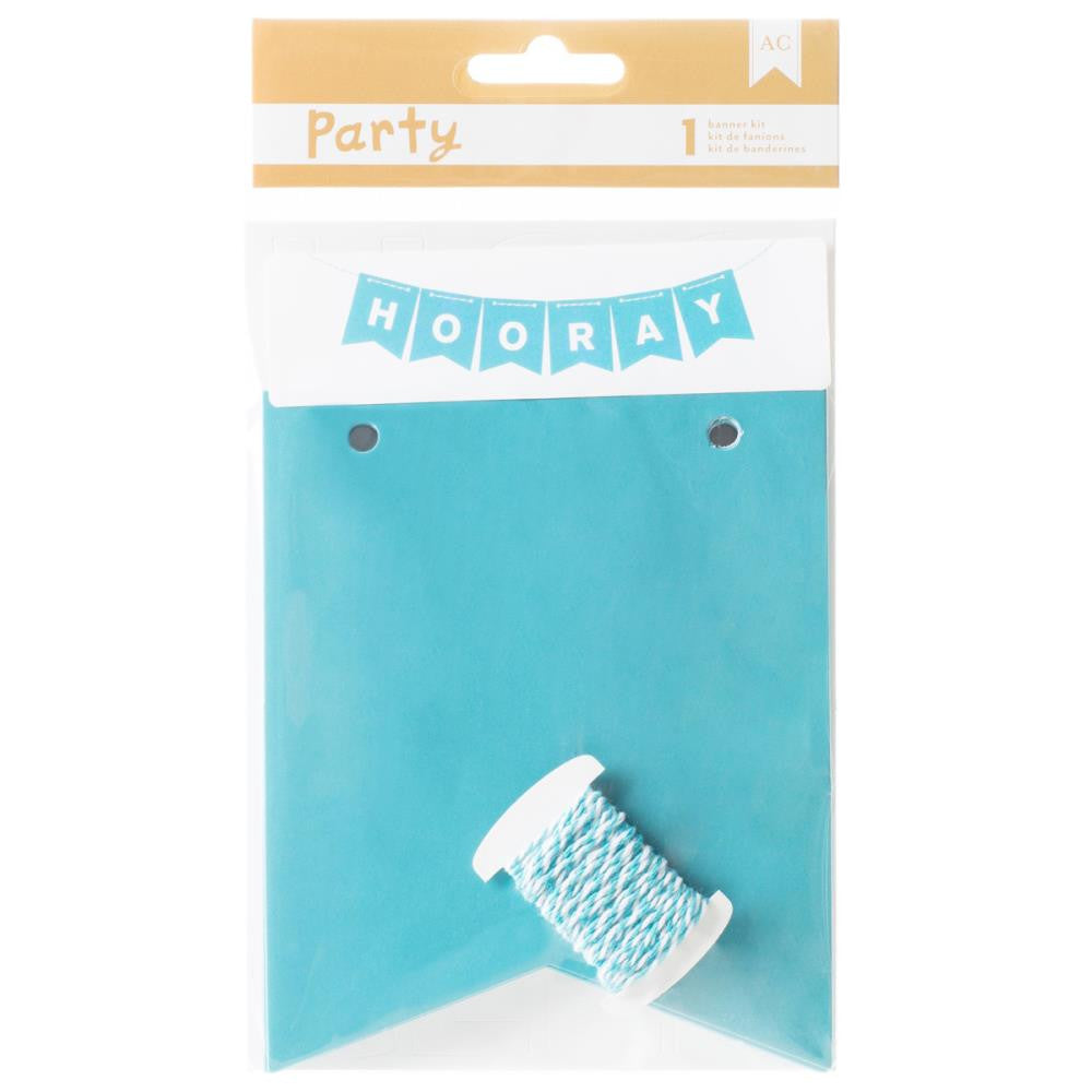 American Crafts DIY Party Banner Kit Blue &amp; White - Scrapbooksrus