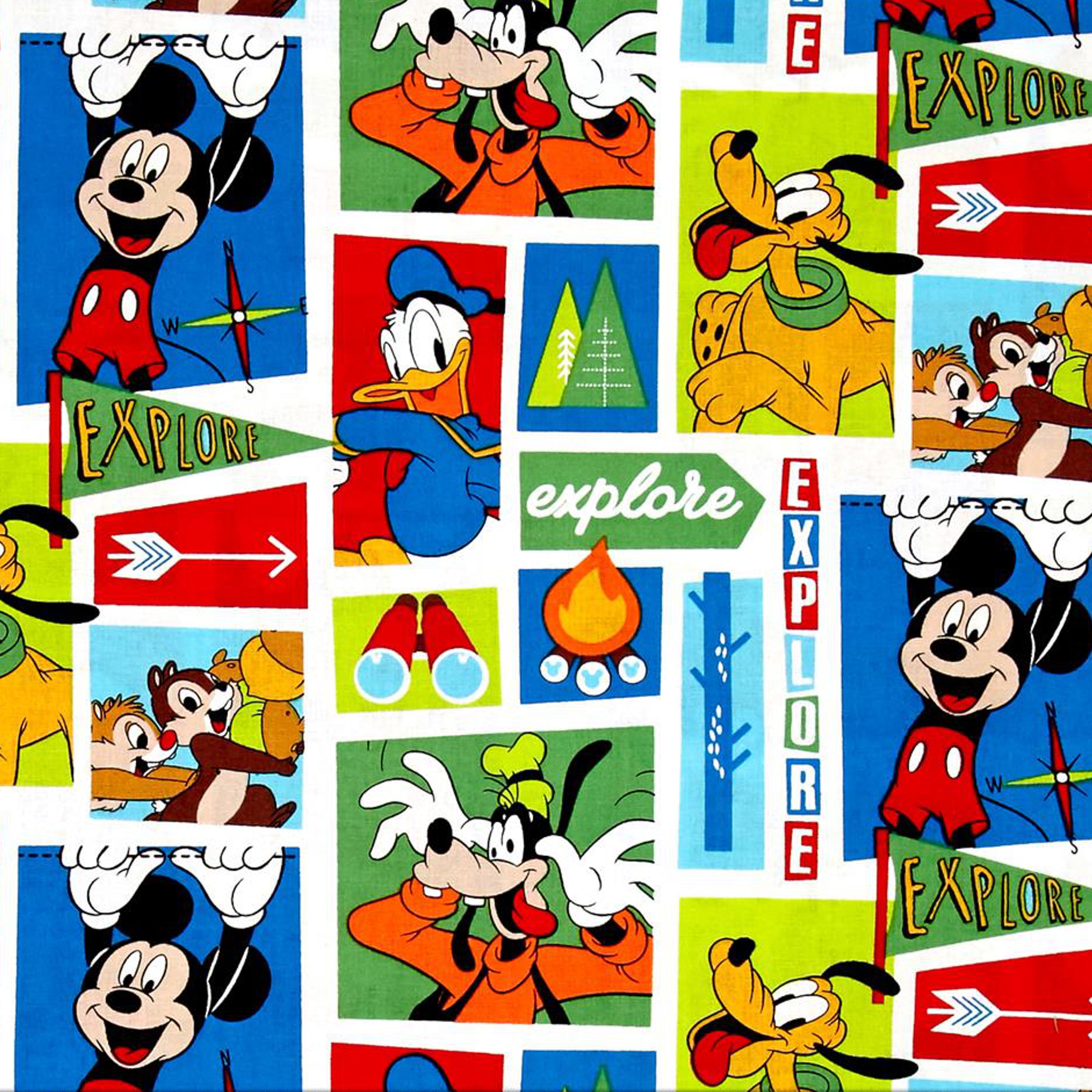 Disney Mickey and Friends Goofy Chipmunks Donald Scrapbook Paper