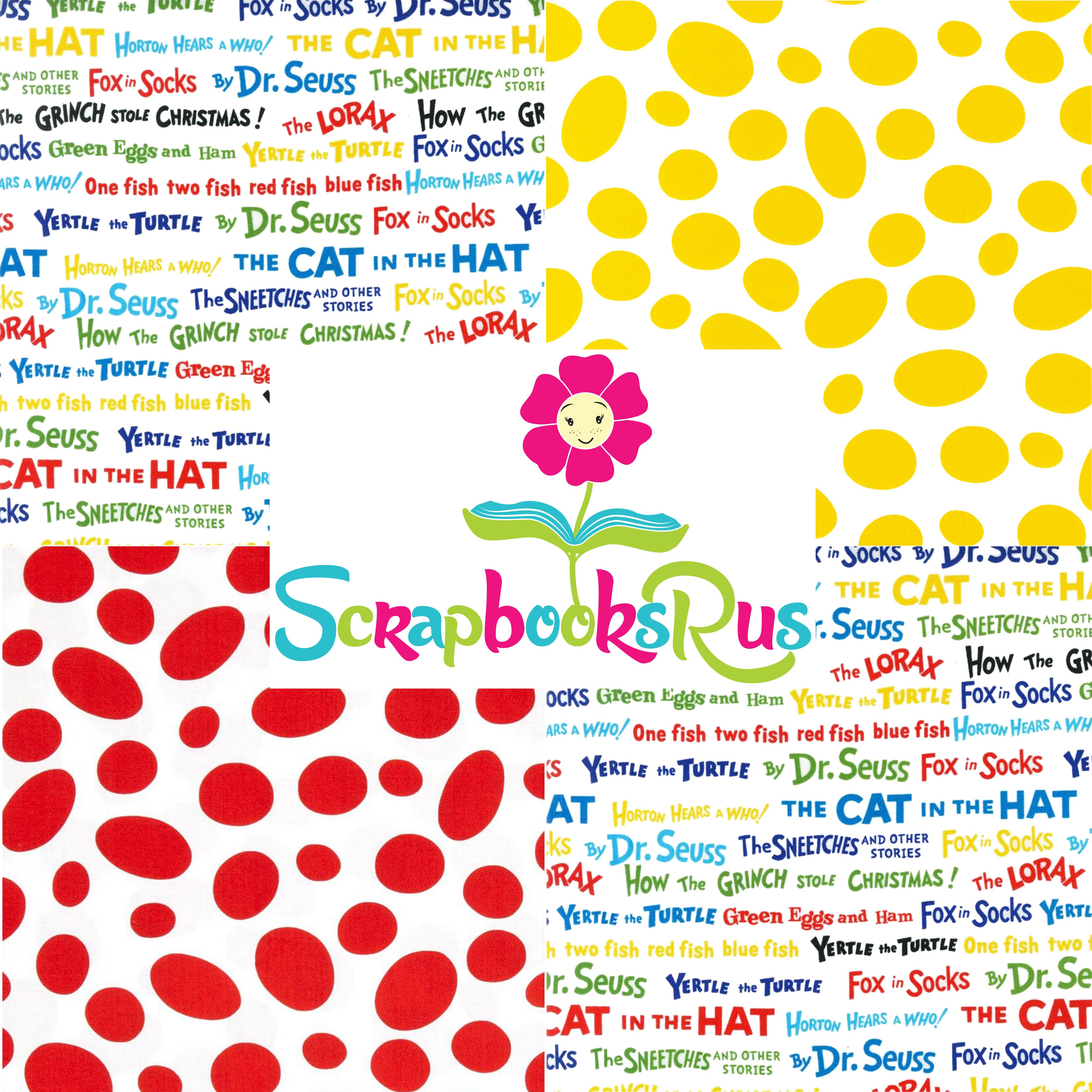 Dr. Seuss CAT IN THE HAT DOTS 12"x12" Scrapbook Paper