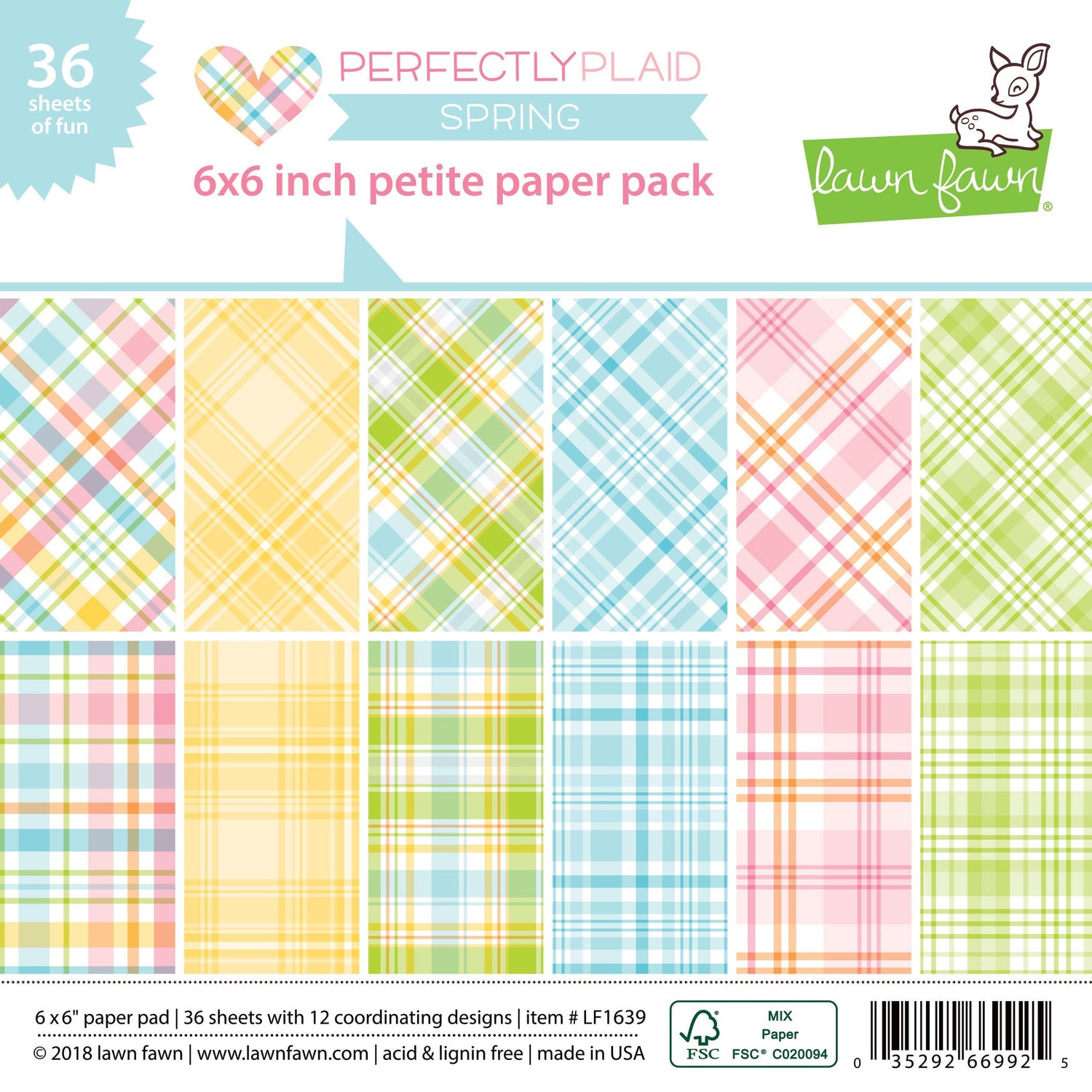 Lawn Fawn Perfectly Plaid 6x6 Spring