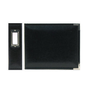 WeR Classic Leather BLACK 6"X6" Scrapbook Album