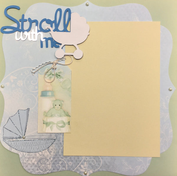 Sweet Baby Boy - 2 Premade Scrapbook Pages - EZ Layout 6054