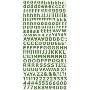 Kaisercraft GREEN Alpha Sticker Sheet Scrapbooksrus