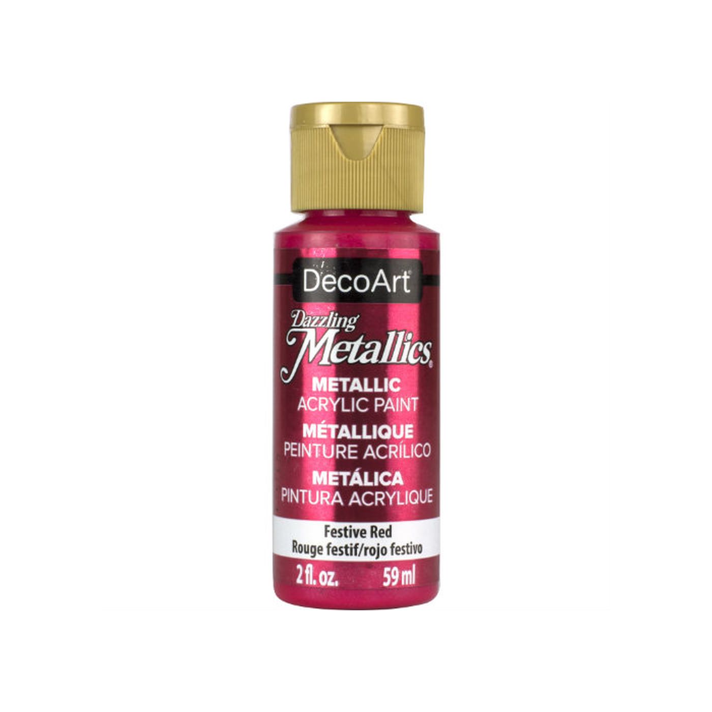 DecoArt FESTIVE RED Metallic Acrylic Paint Scrapbooksrus