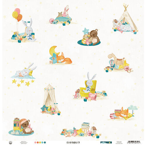 P13 GOOD NIGHT 12"X12" Designer Paper Pack 14pc. Scrapbooksrus