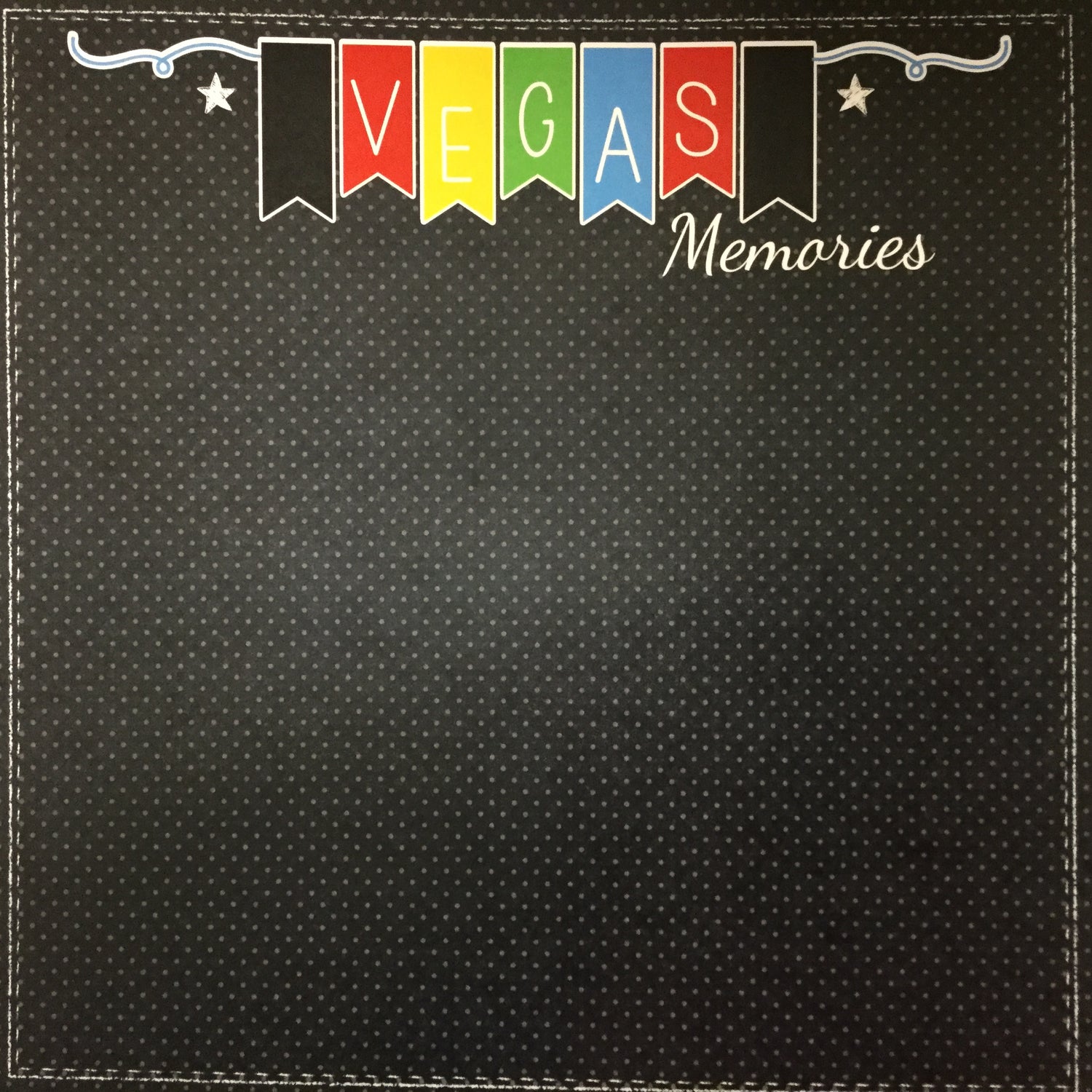 Magical VEGAS MEMORIES DOTS  Blue and Green 12X12 Scrapbook Paper Scrapbooksrus