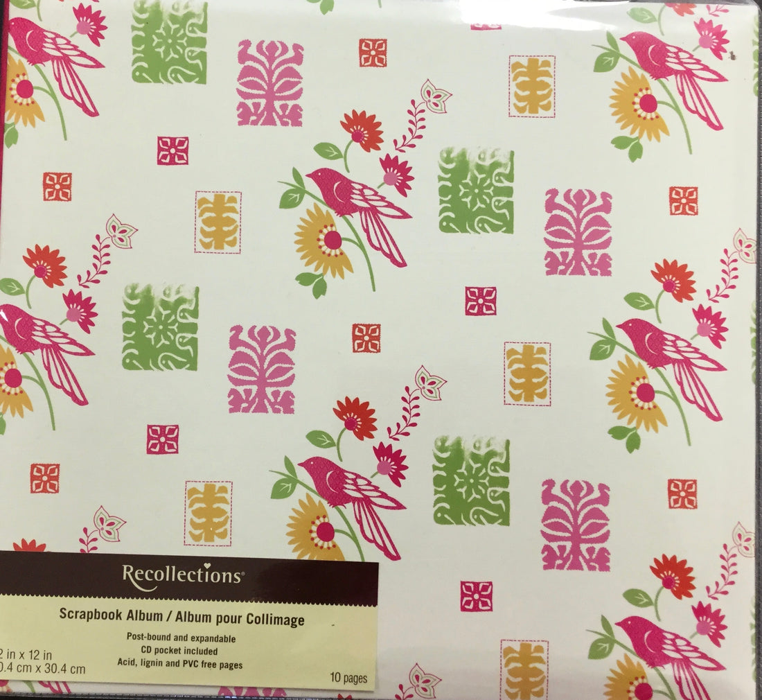 Recollections TROPICAL BIRD PRINT 12"X12" Scrapbook Album Scrapbooksrus