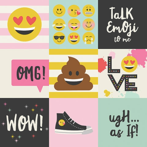 Simple Stories Emoji Love 4x4 ELEMENTS 12x12” Scrapbook Paper Scrapbooksrus