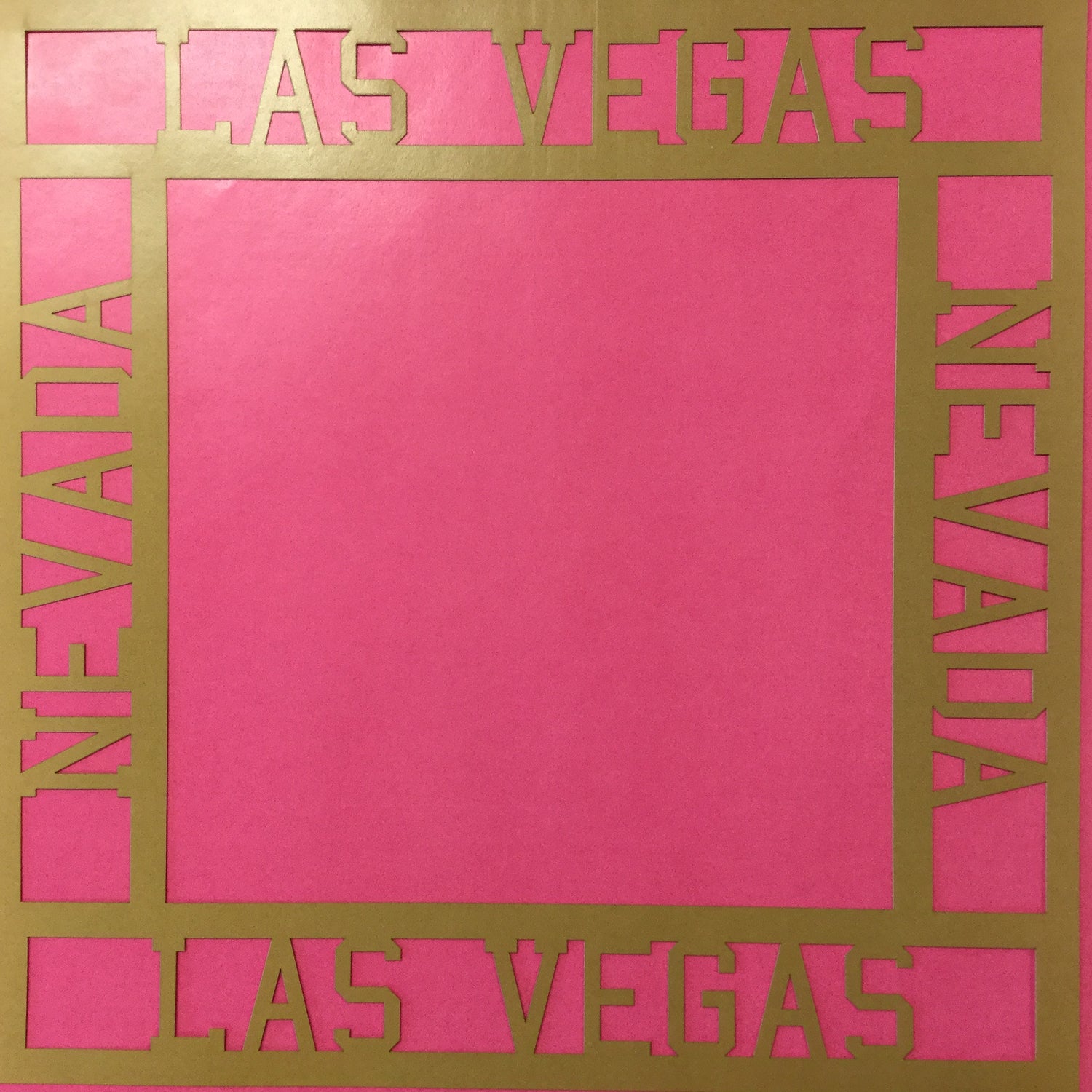 Page Frame LAS VEGAS NEVADA Brown 12"x12" Scrapbook Overlay Scrapbooksrus