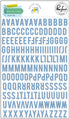Pinkfresh Studio Office Hours Blue MINI ALPHA STICKERS 164pc Scrapbooksrus