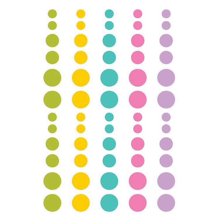 Simple Stories LITTLE PRINCESS Enamel Dots 60pc Scrapbooksrus