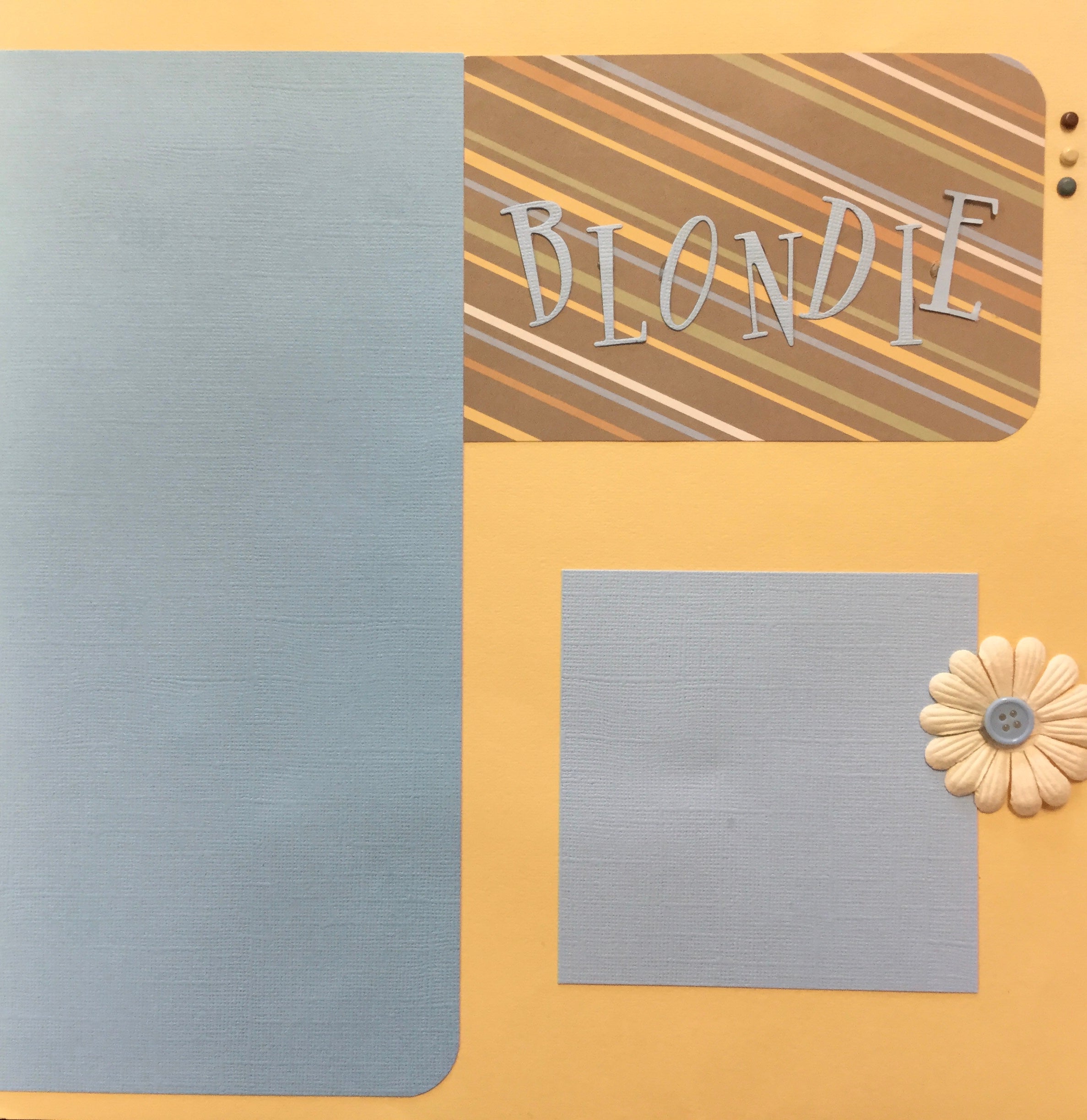 Premade Scrapbook Page BLONDIE (1) 12"x12" Hair Scrapbooksrus