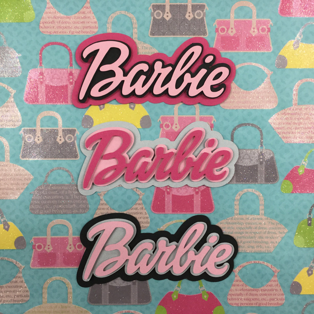 BARBIE Word Custom Die Cut Scrapbooksrus