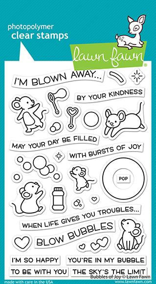 Lawn Fawn BUBBLES OF JOY Clear Stamps 30pc