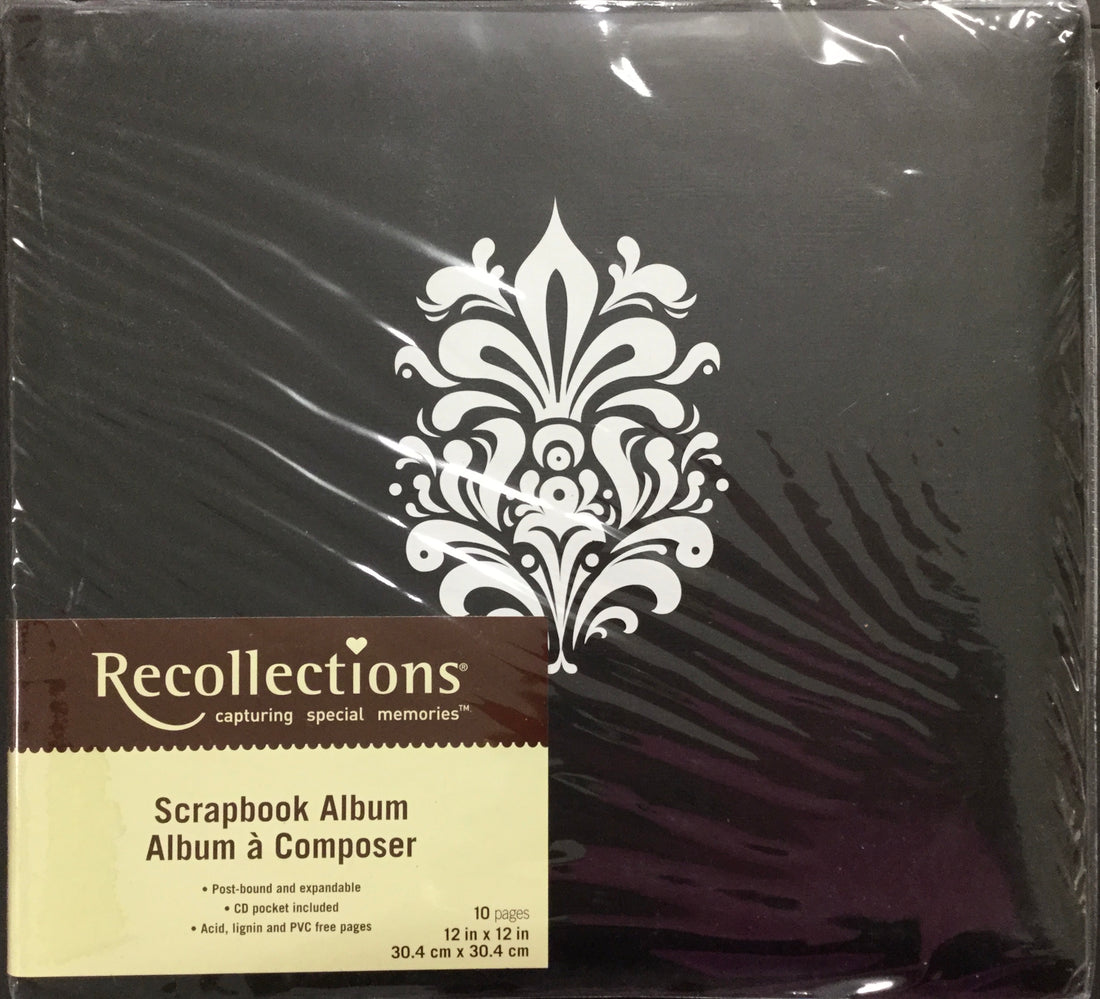 Recollections WHITE FLOURISH 12"X12" Scrapbook Album Scrapbooksrus