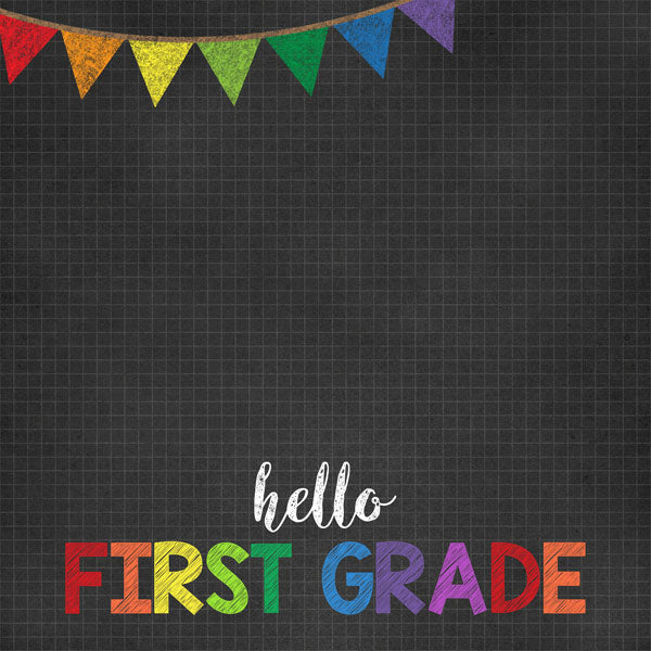 HELLO SCHOOL 12"X12" Paper Kît 14pc Scrapbook Customs Scrapbooksrus