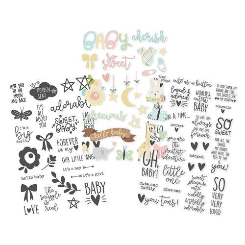 Simple Stories OH BABY! Clear Stickers 3 4x6 Sheets Scrapbooksrus