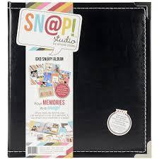 Sn@p Studios by Simple Stories 6”X8” Sn@p Album BLACK Scrapbooksrus