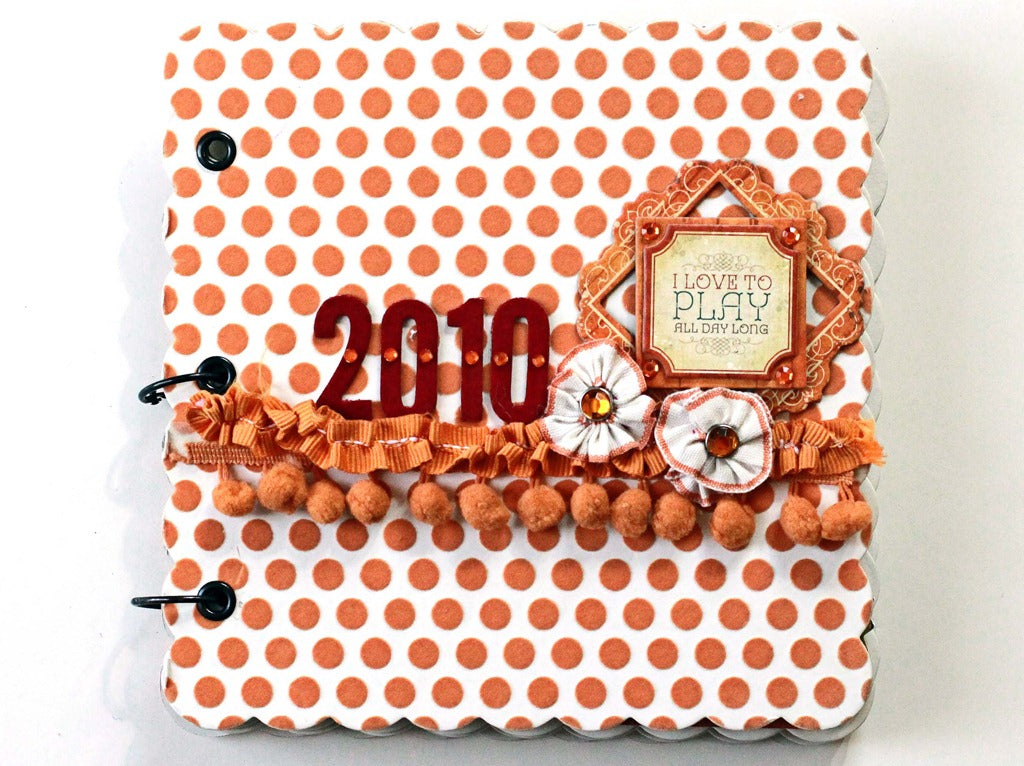 My Mind’s Eye Lush ORANGE POLKADOT 8”x8” Chipboard Album Scrapbooksrus