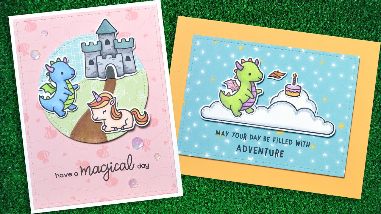 Lawn Fawn LITTLE DRAGON Clear Stamps 3"X2" 10pc Scrapbooksrus