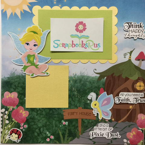Scrapbook Customs FAIRY HOUSE TINKERBELL Single Layout Page Kit