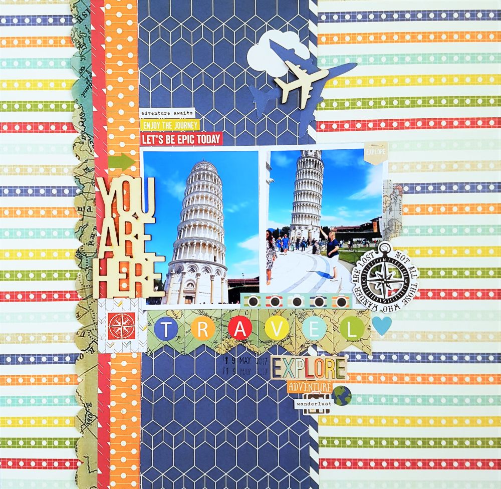 Simple Stories Travel Notes 3x4 ELEMENTS 12x12 Scrapbook Paper Scrapbooksrus
