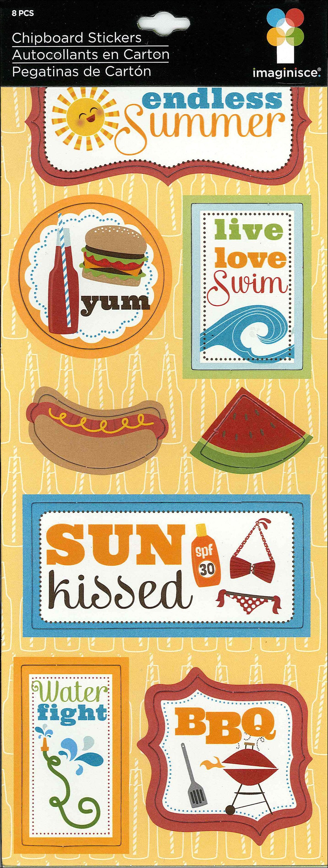 Imaginisce ENDLESS SUMMER Chipboard Stickers 8pc
