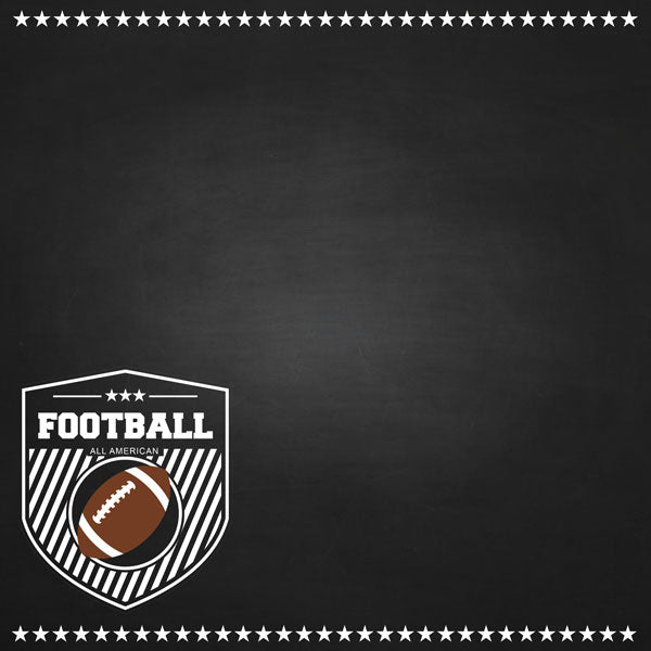 FOOTBALL DS CHALKBOARD SPORTS 12x12 Scrapbook Paper Scrapbooksrus