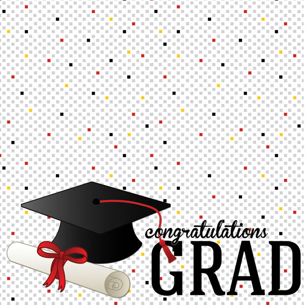 GRADUATION CONFETTI 12"X12" Scrapbook Customs Paper Scrapbooksrus