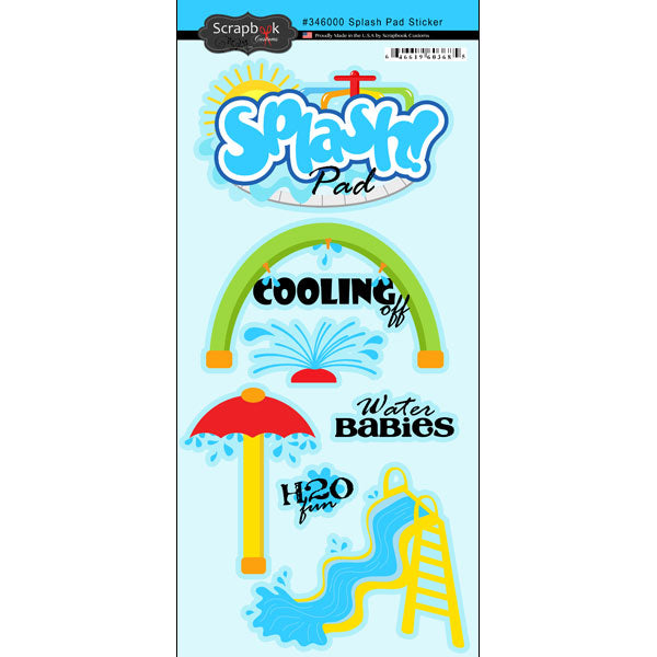 Scrapbook Customs SPLASH Stickers 6"X12" 7pc