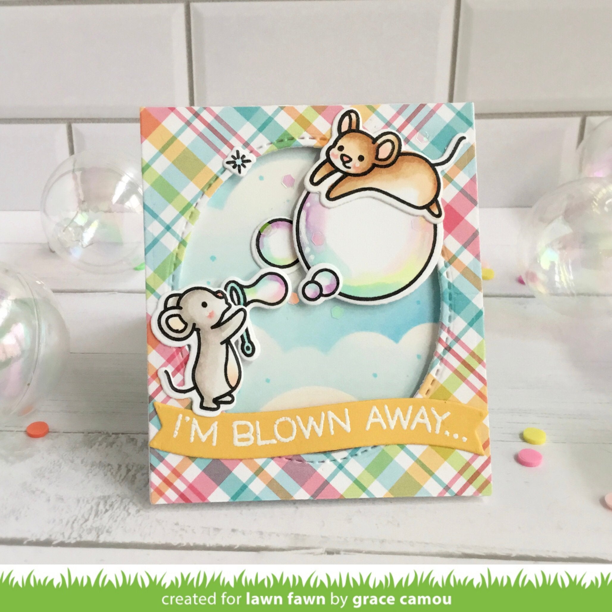 Lawn Fawn BUBBLES OF JOY Clear Stamps 30pc