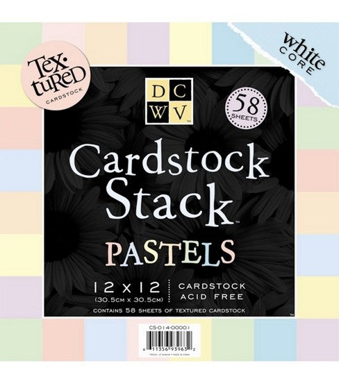 DCWV Cardstock Stack PASTELS Paper Pad 12"x12"