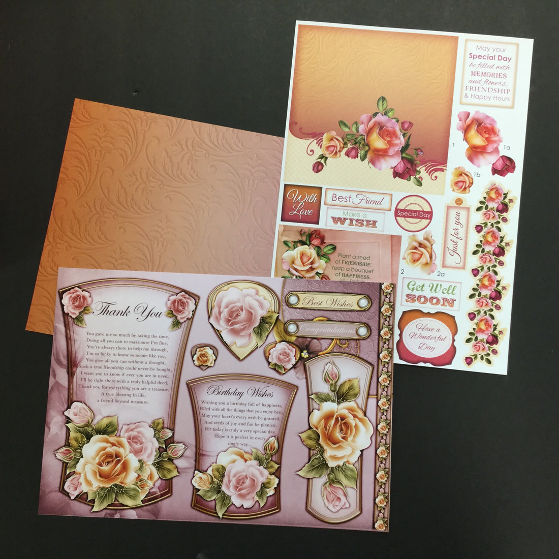 Floral Card Making CUT-OUTS 3pc Scrapbooksrus