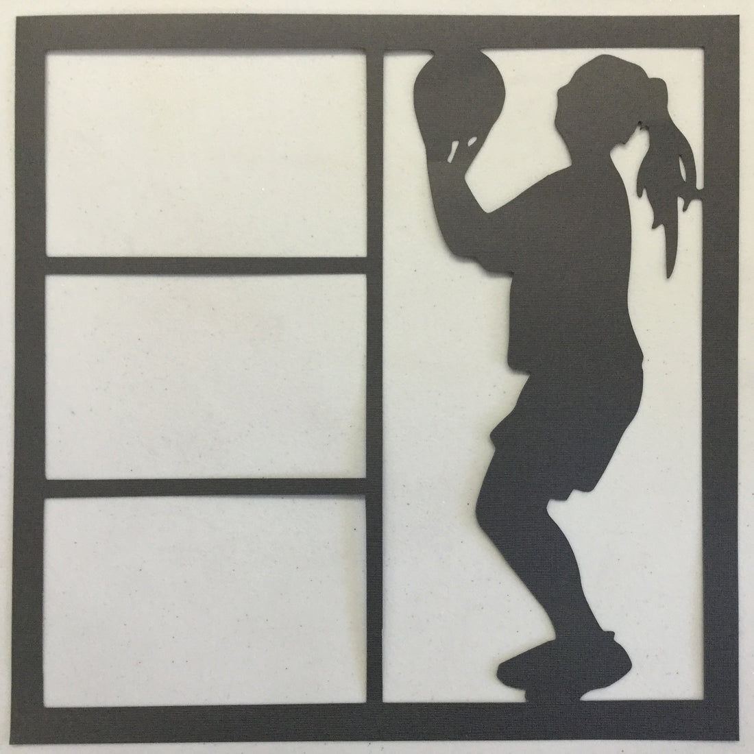 Page Frame SPORTS Basketball BLACK 12"x12" Scrapbook Overlay