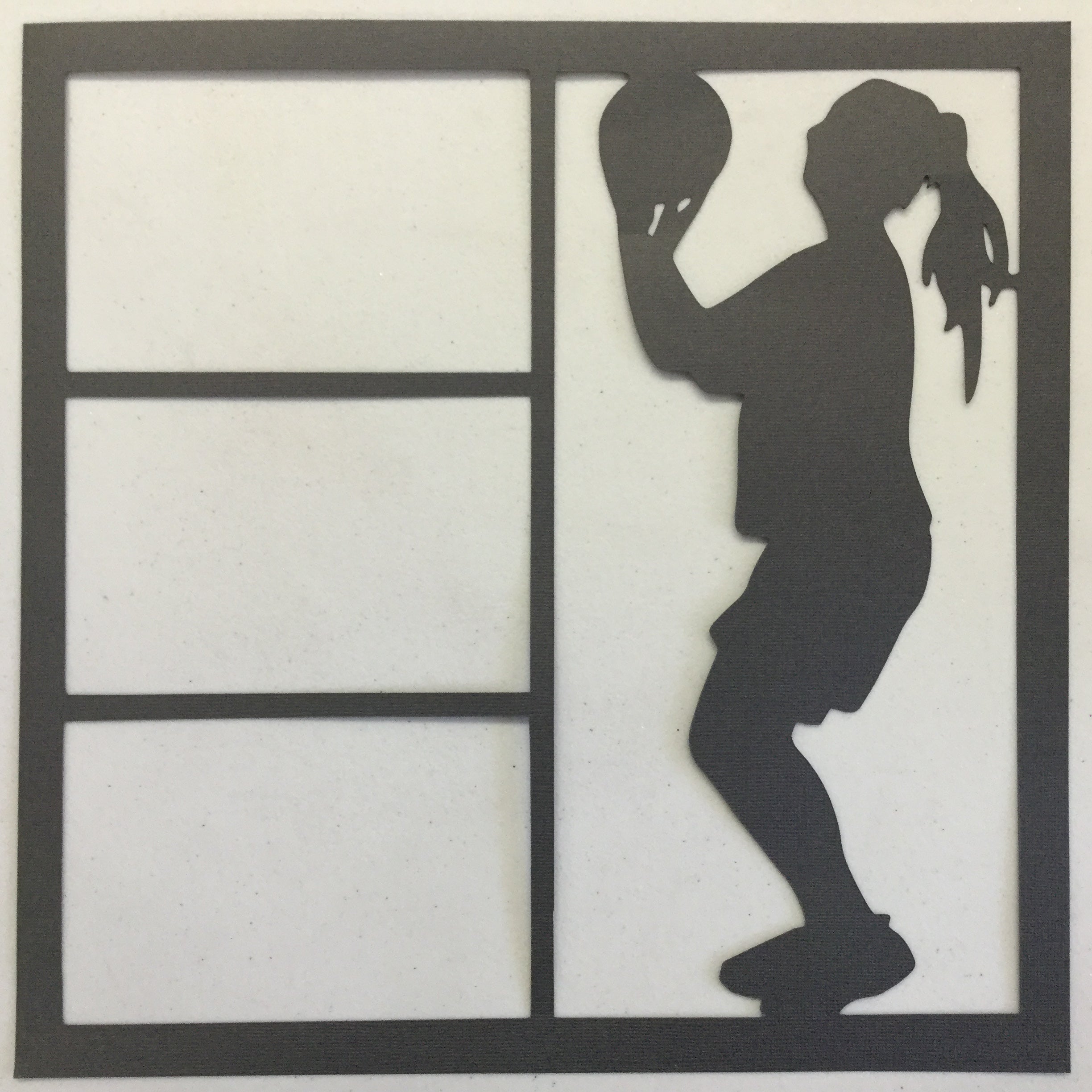 Page Frame SPORTS Basketball BLACK 12"x12" Scrapbook Overlay