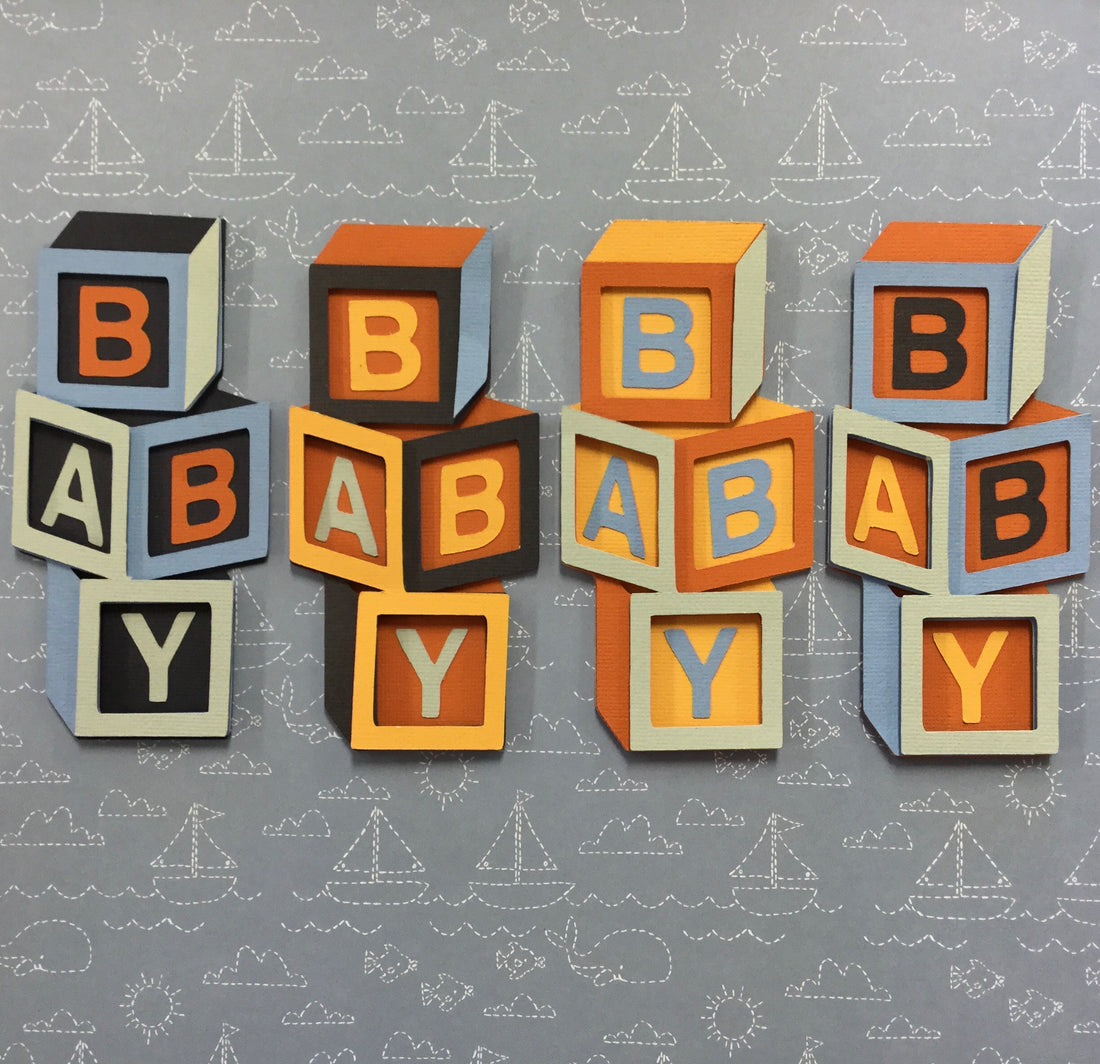 Welcome Baby Boy BLOCKS Custom Scrapbook Die Cut Embellishment Scrapbooksrus