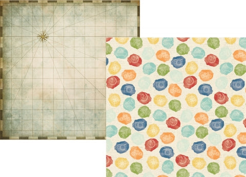 Simple Stories Travel Notes GO SEE DO 12x12 Scrapbook Paper Scrapbooksrus