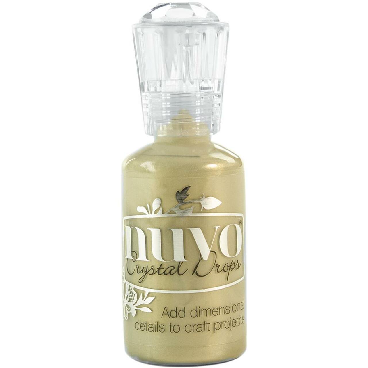Nuvo Crystal Drops METALLIC PALE GOLD 3D Enamel Dots Gloss Beads 1oz Scrapbooksrus