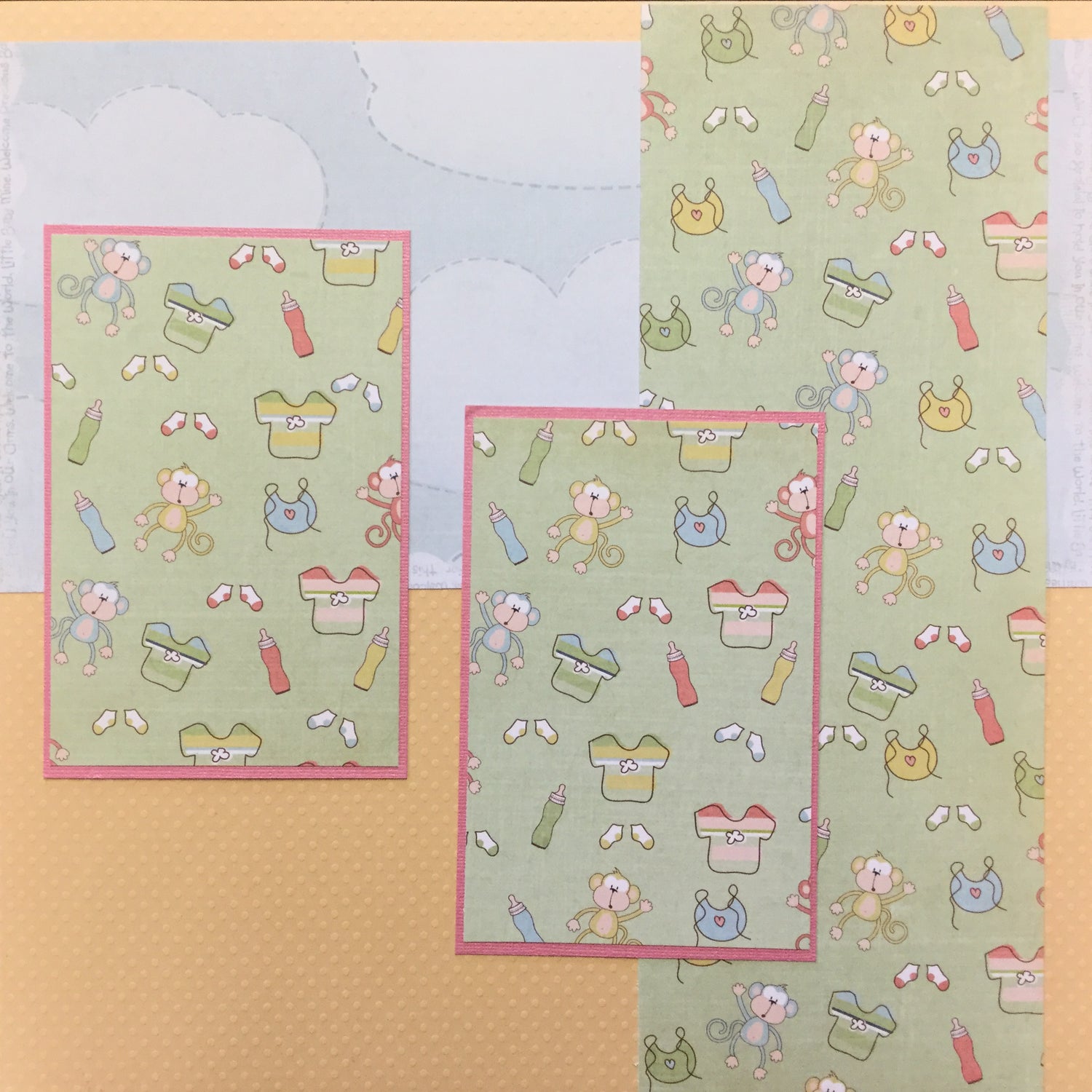 Premade Scrapbook Page NEWBORN BABY (2) 12"x12" Layout Scrapbooksrus