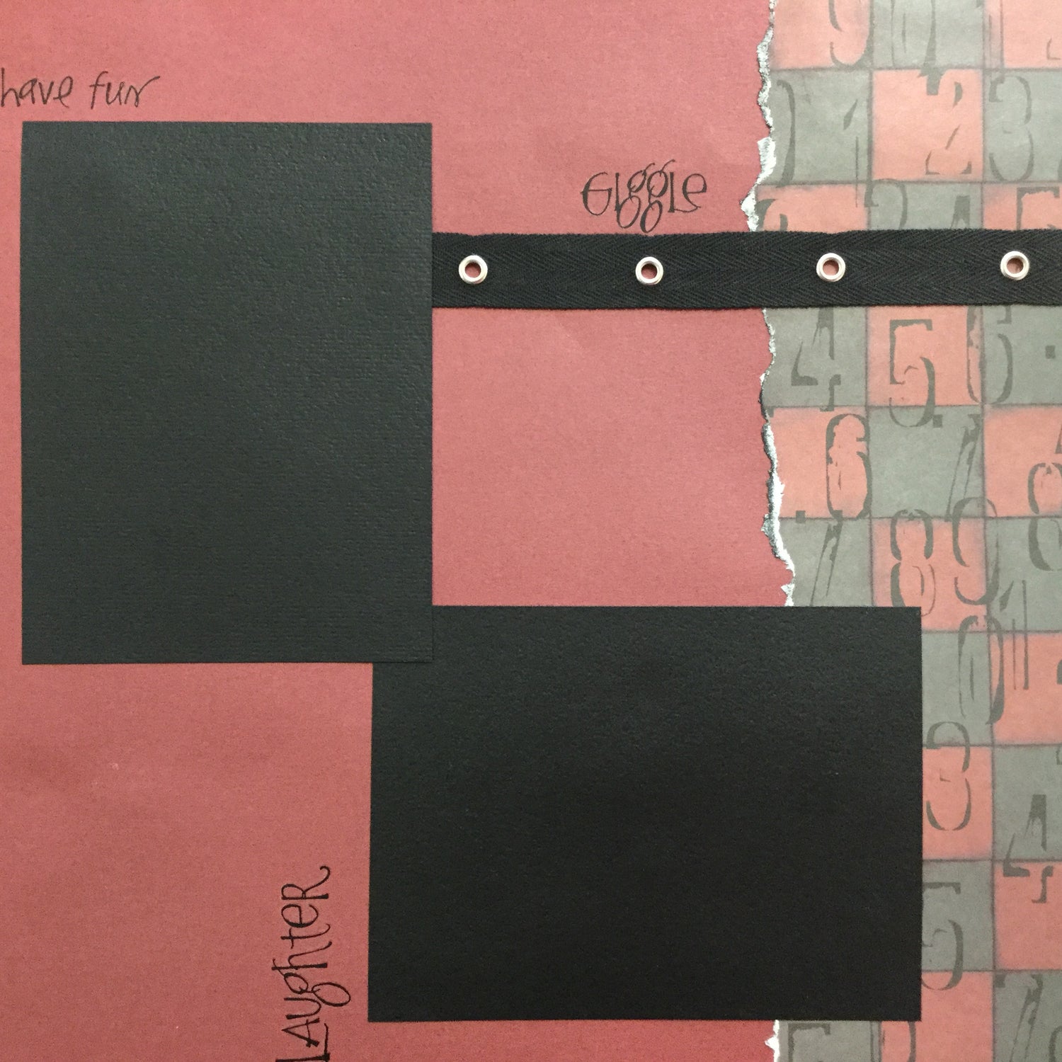 $5.00 Premade Pages HAPPY GIGGLE (2) 12"X12" Scrapbook Pages Scrapbooksrus