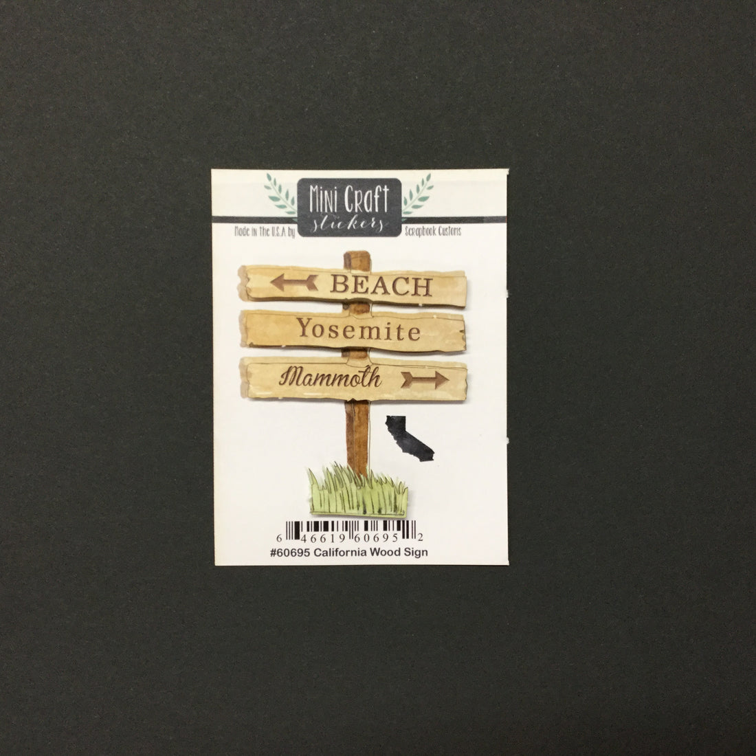 Mini Craft Stickers YOSEMITE WOOD SIGN California Scrapbooksrus