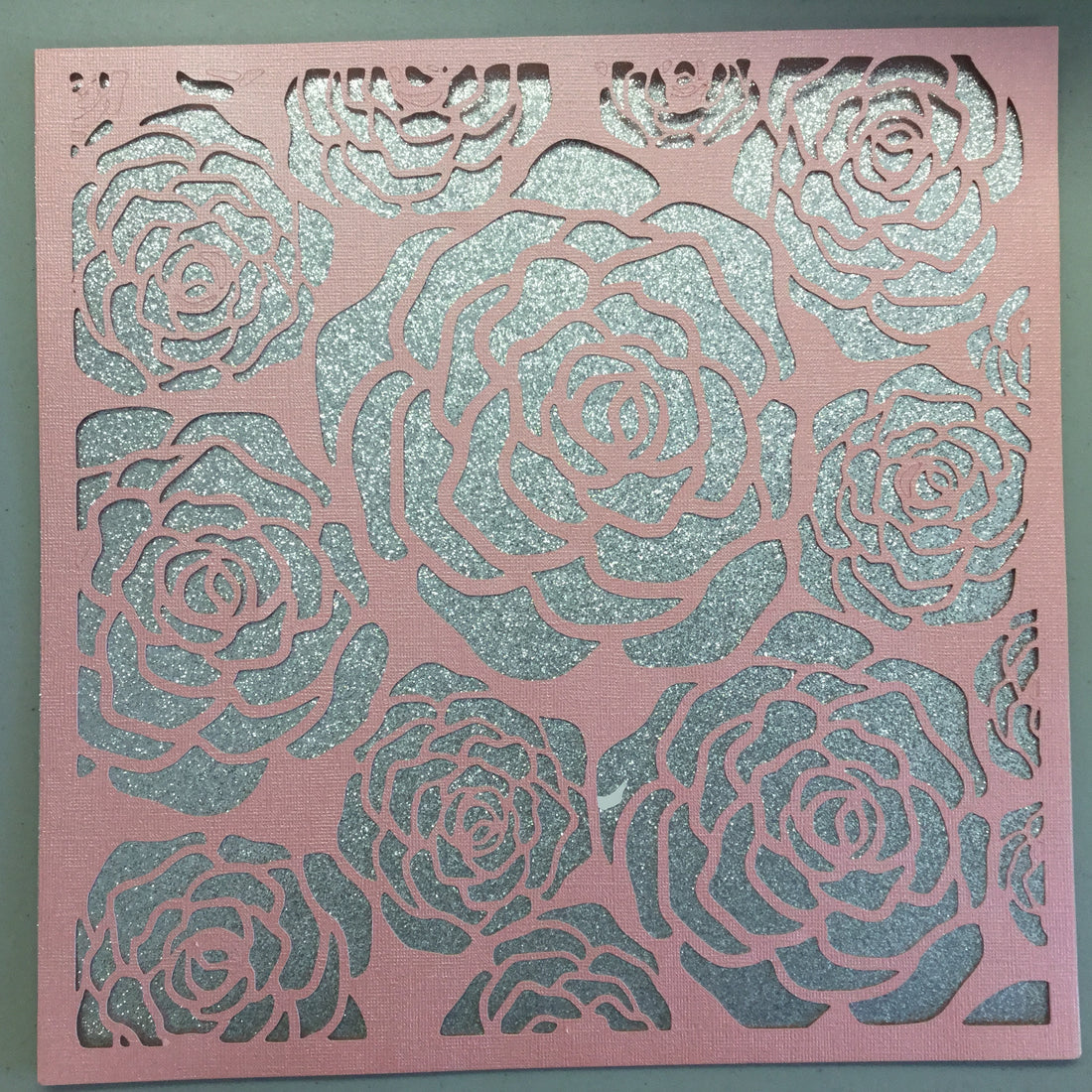 Page Frame ROSES Bling IN THE PINK 12"x12" Scrapbook Overlay
