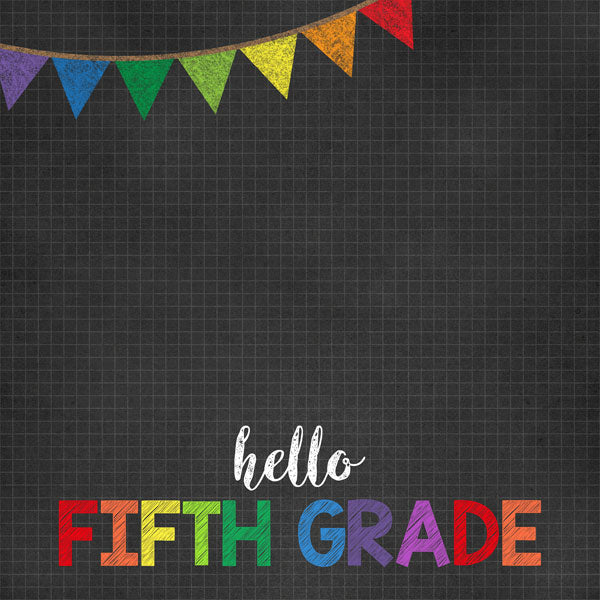 HELLO SCHOOL 12"X12" Paper Kît 14pc Scrapbook Customs Scrapbooksrus