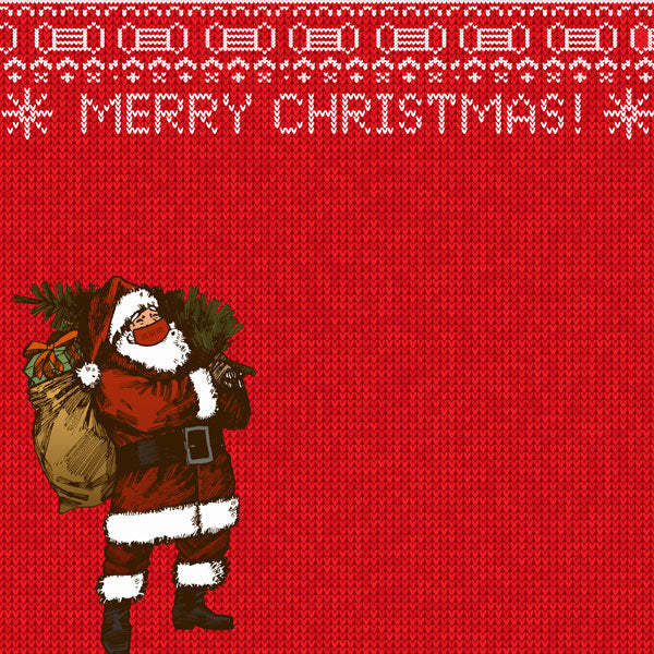MERRY CHRISTMAS MASKED SANTA DS 12"X12" Scrapbook Paper Scrapbooksrus
