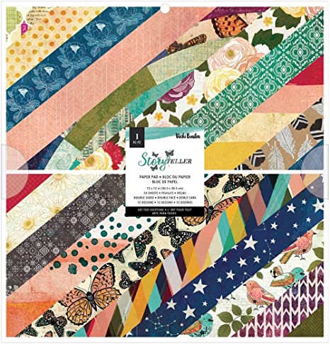 American Crafts Vicki Boutin STORYTELLER 12"X12" Paper Pad 24 Sheets Scrapbooksrus
