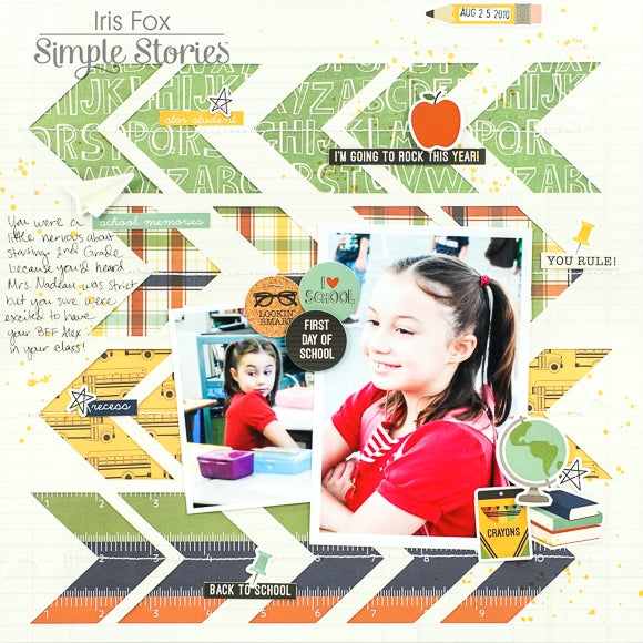 Simple Stories School Rocks! READY SET LEARN 12x12 Scrapbook Paper Scrapbooksrus