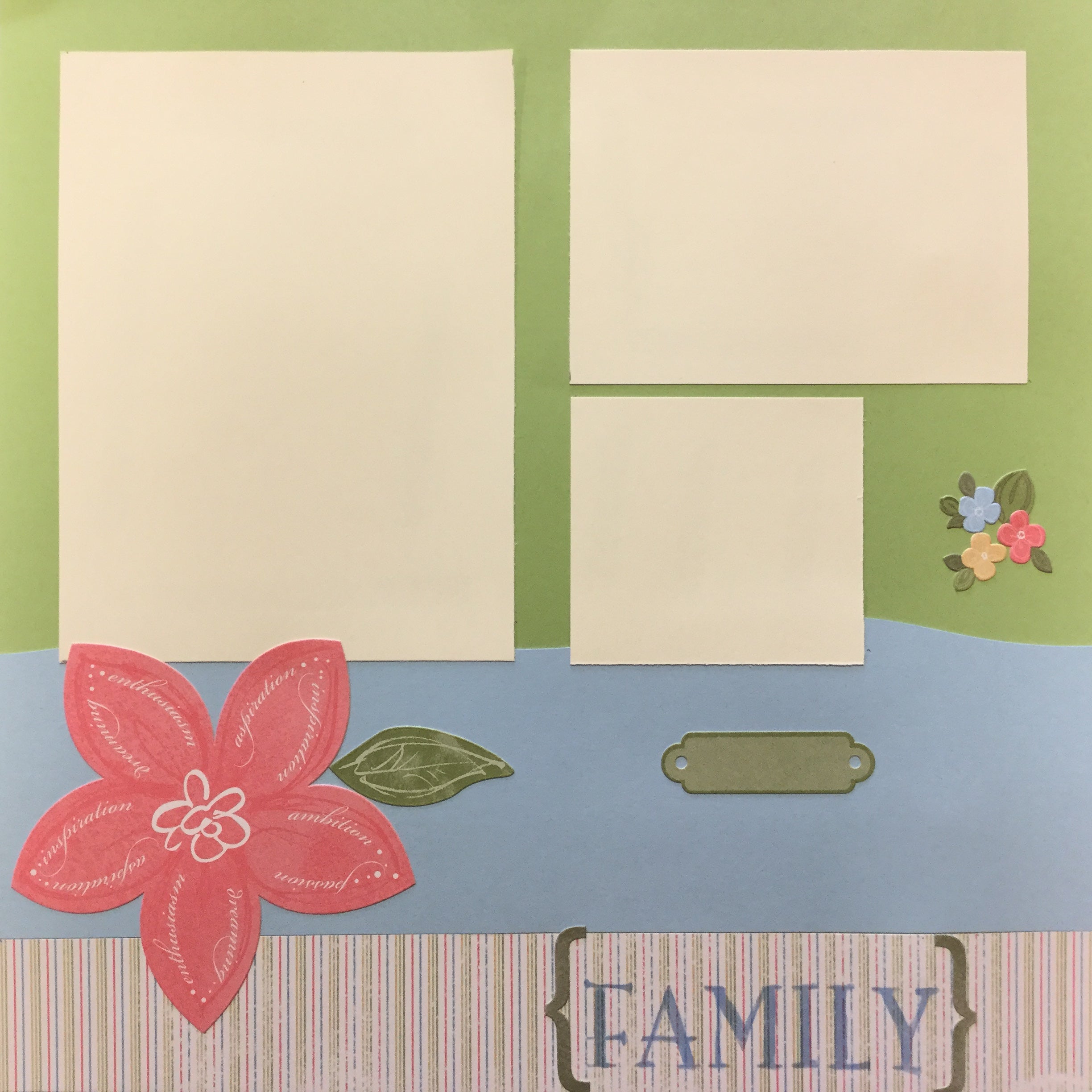 Premade Pages FAMILY FLOWER 12"X12" Scrapbook Page Scrapbooksrus