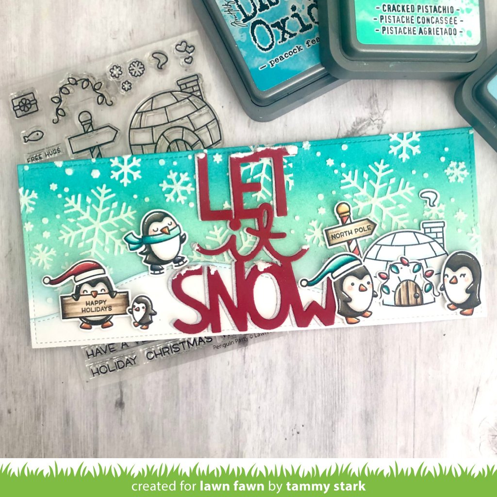Lawn Cuts PENGUIN PARTY Custom Craft Dies 15pc Scrapbooksrus