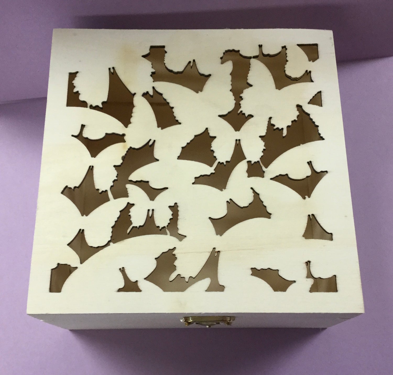 Darice Unfinished Wood Box SQUARE Laser Cut Top Scrapbooksrus